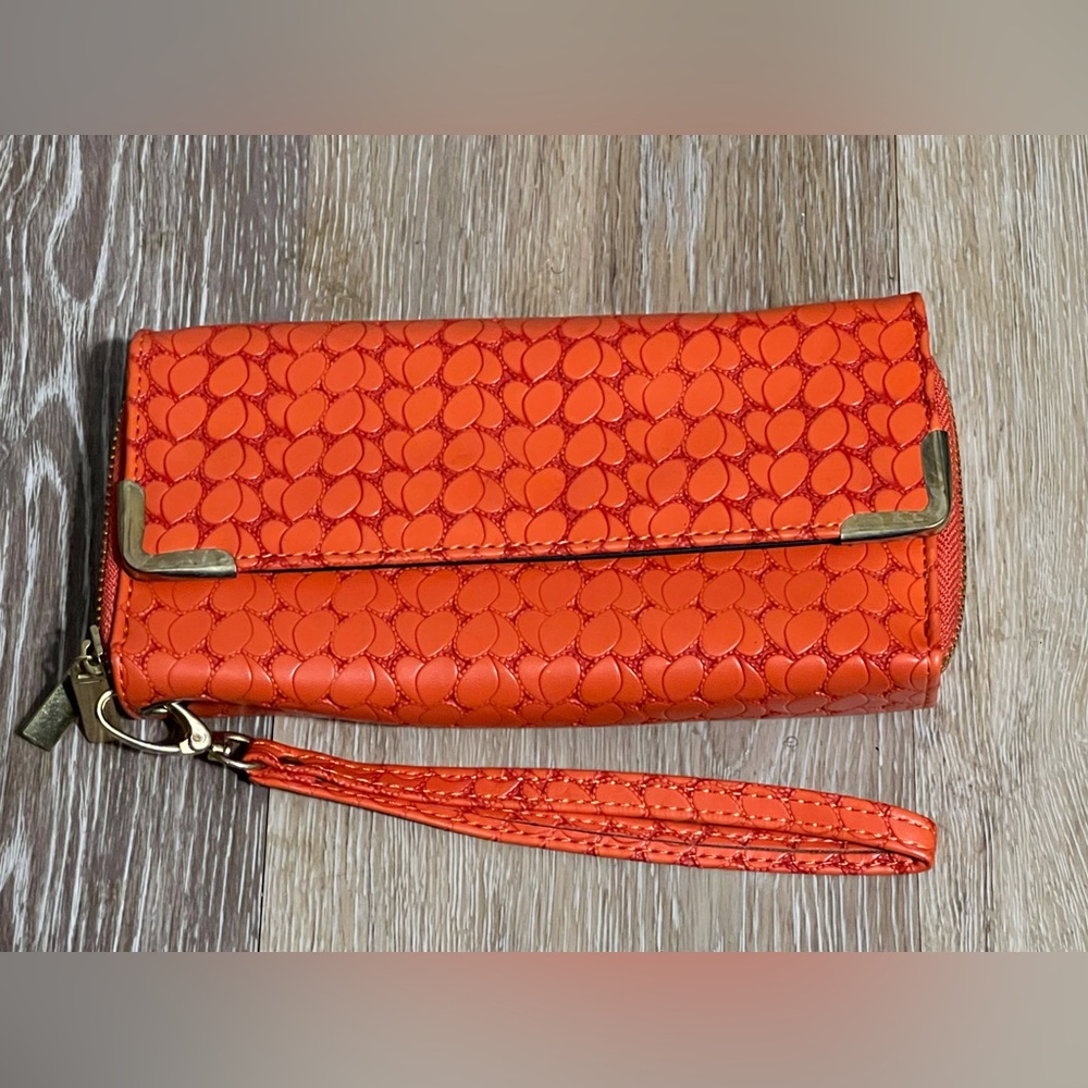 Orange Wallet Wristlet